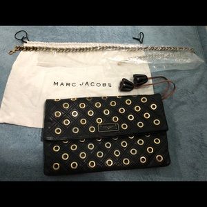 Marc Jacobs black eyelets shoulder bag